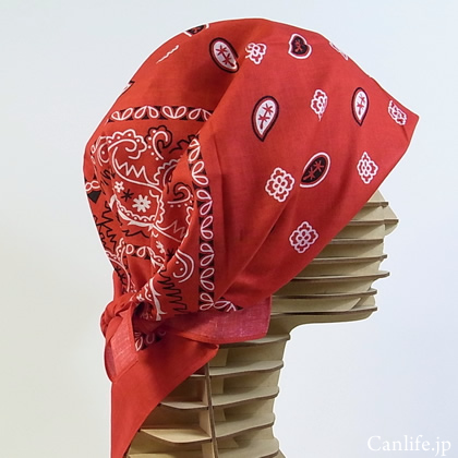 大きいサイズのバンダナ（レッド）