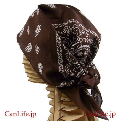 大きいサイズのバンダナ（ブラウン）