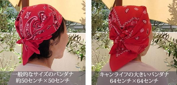 バンダナのサイズの比較