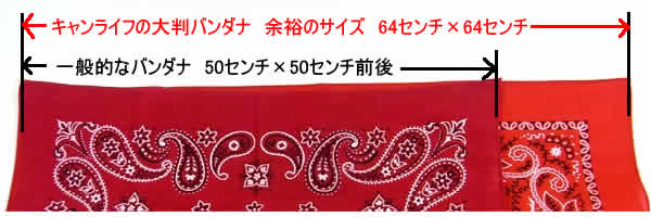 バンダナのサイズの比較