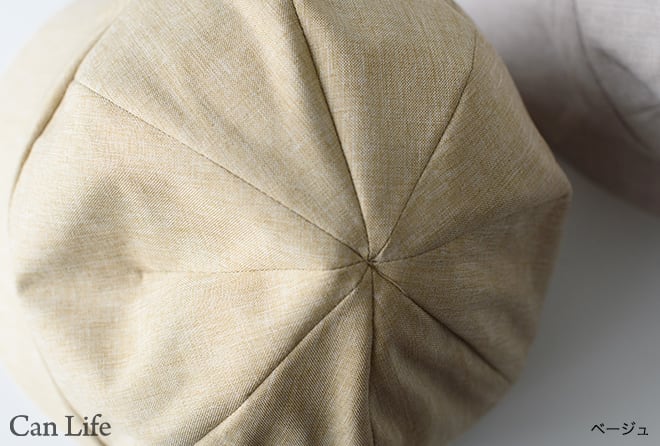 抗がん剤治療中のお出かけ帽子、夏用帽子／脱毛UVケア帽子／大きいつば付きキャスケット（春夏秋OK）の縫製部分