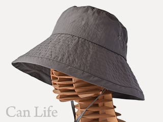 夏用帽子／脱毛UVケア帽子／つば広シンプルハット（春夏秋OK）（チャコール）