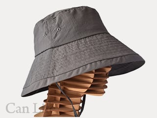 夏用帽子／脱毛UVケア帽子／つば広シンプルハット（春夏秋OK）（チャコール）