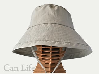 夏用帽子／脱毛UVケア帽子／つば広シンプルハット（春夏秋OK）（グレージュ）