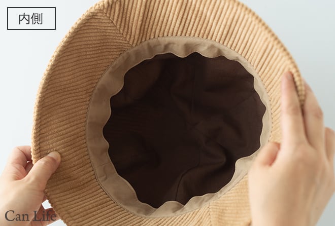 秋冬用帽子　脱毛UVケア帽子／コーデュロイハット