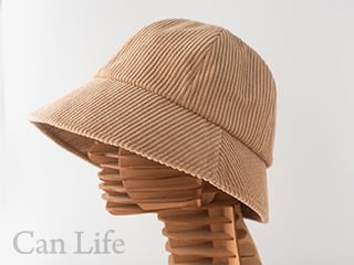秋冬用帽子　脱毛UVケア帽子／コーデュロイハット　ベージュ