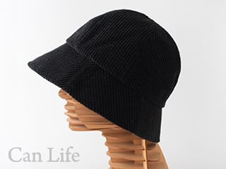 秋冬用帽子　脱毛UVケア帽子／コーデュロイハット　ブラック