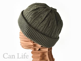 浅めのケーブル柄ニット帽子（男女兼用）