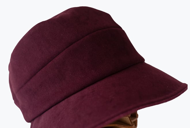 冬用脱毛ケア帽子／楽々うしろゴム・クロッシェ帽子