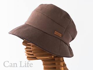 冬用脱毛ケア帽子／楽々うしろゴム・クロッシェ帽子　ブラウン