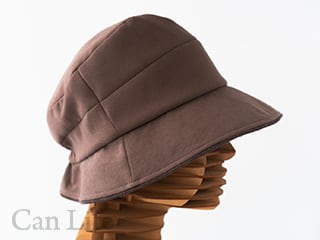 冬用脱毛ケア帽子／楽々うしろゴム・クロッシェ帽子　ブラウン