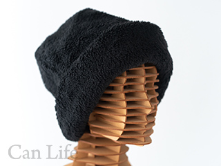 冬用もふもふワッチ帽子（裏地付き）ブラック