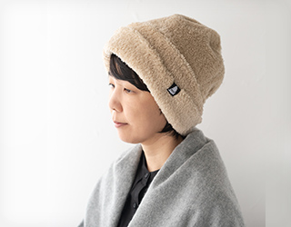 医療用帽子・抗がん剤帽子、冬用もふもふワッチ帽子（裏地付き）