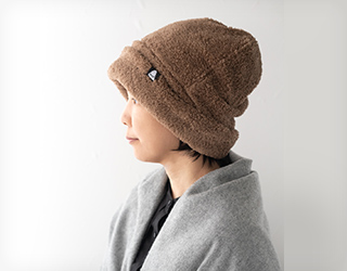 医療用帽子・抗がん剤帽子、冬用もふもふワッチ帽子（裏地付き）