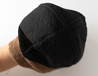 医療用帽子・抗がん剤帽子、冬用もふもふワッチ帽子（裏地付き）裏地の縫い目