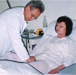 ドイルの病院での着圧加圧サポーター利用例