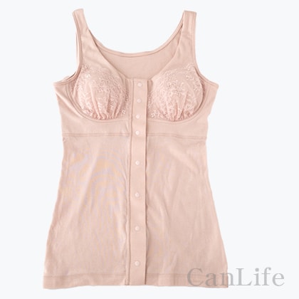 ブラ付き前開きタンクトップ（ソフトピンク）