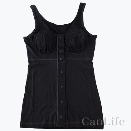 ブラ付き前開きタンクトップ（インディゴブラック）